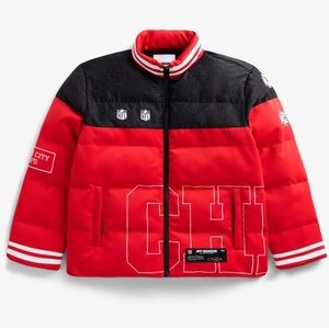 NEW NFL Off Season Kansas City Chiefs Team Kristin Juszczyk Unisex Puffer Coat